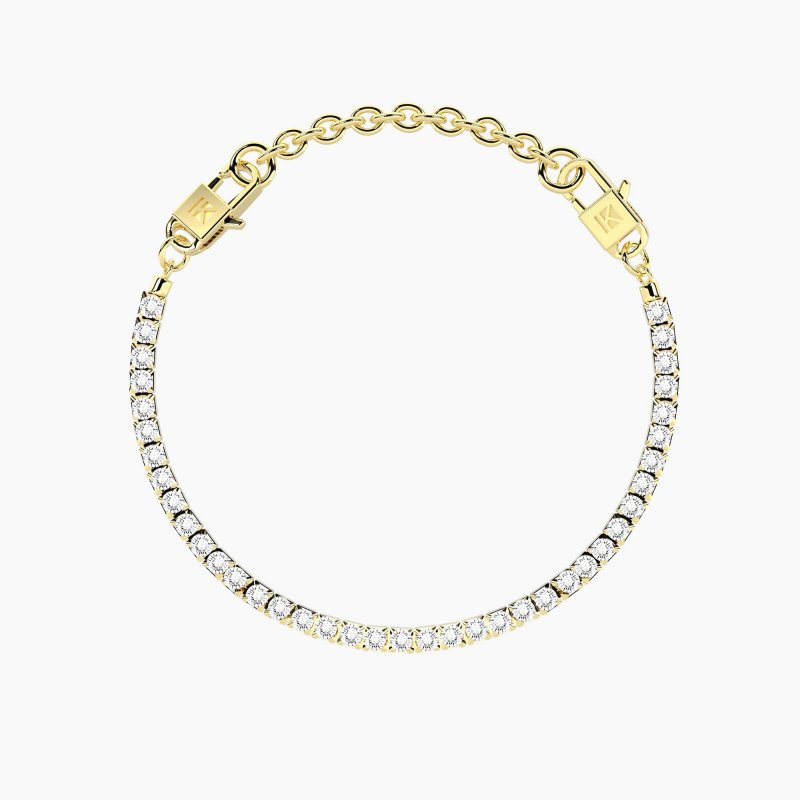 Kidult - Bracciale Tennis Milleluci - Acciaio Dorato - Cristalli