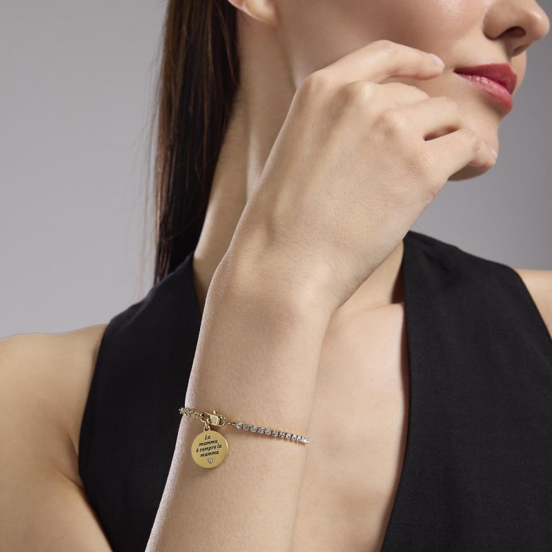 Kidult - Bracciale Tennis Milleluci - Acciaio Dorato - Cristalli