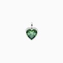 Kidult - Ciondolo Cuore - Cristallo Verde - Acciaio