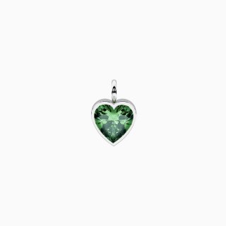 Kidult - Ciondolo Cuore - Cristallo Verde - Acciaio