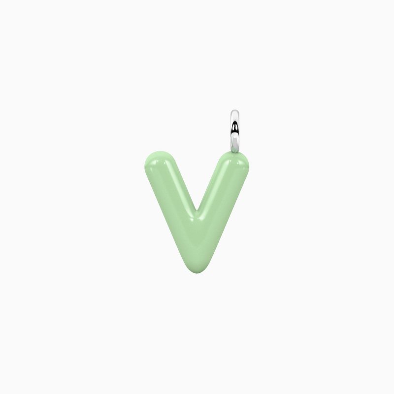 Kidult - Ciondolo Lettera V - Acciaio Smaltato Verde
