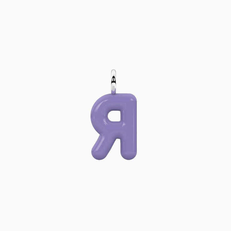 Kidult - Ciondolo Lettera R - Acciaio Smaltato Viola