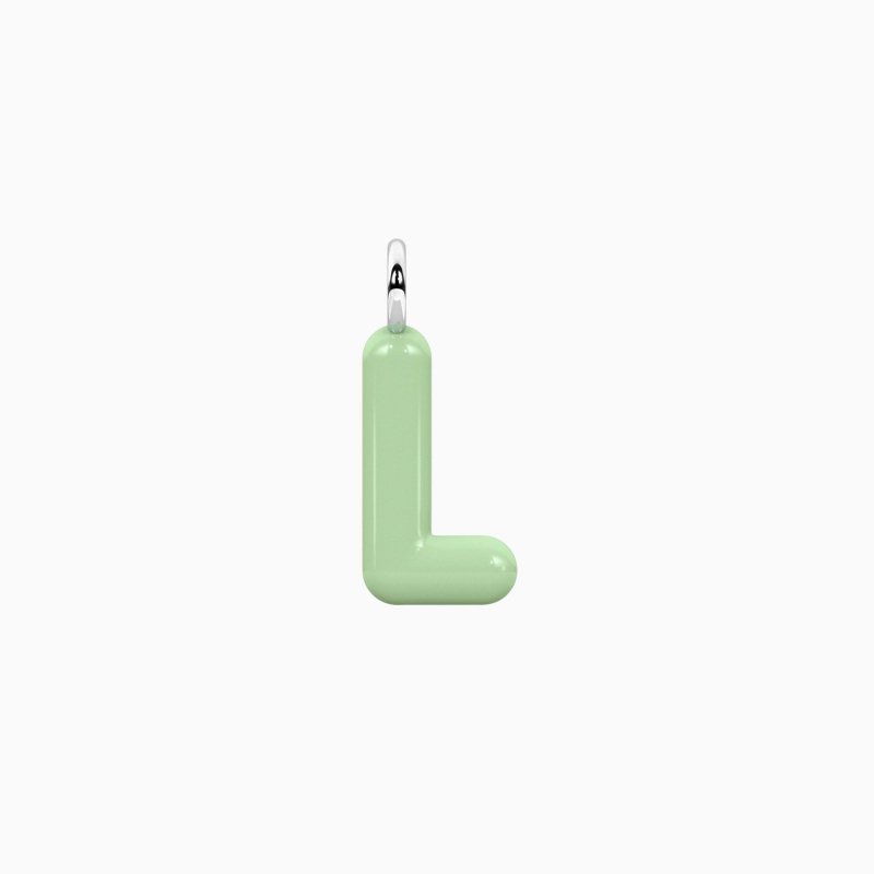 Kidult - Ciondolo Lettera L - Acciaio Smaltato Verde