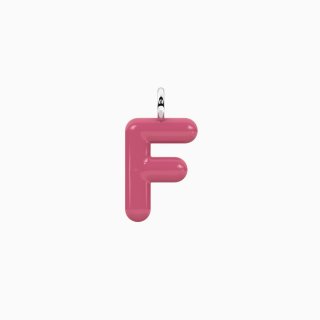 Kidult - Ciondolo Lettera F - Acciaio Smaltato Rosa