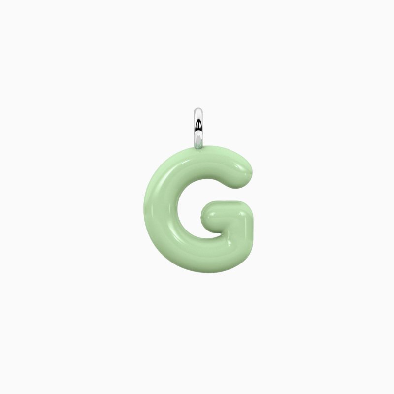Kidult - Ciondolo Lettera G - Acciaio Smaltato Verde