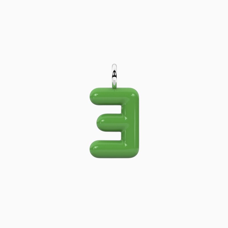 Kidult - Ciondolo Lettera E - Acciaio Smaltato Verde