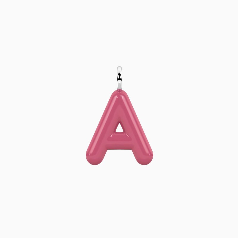 Kidult - Ciondolo Lettera A - Acciaio Smaltato Rosa