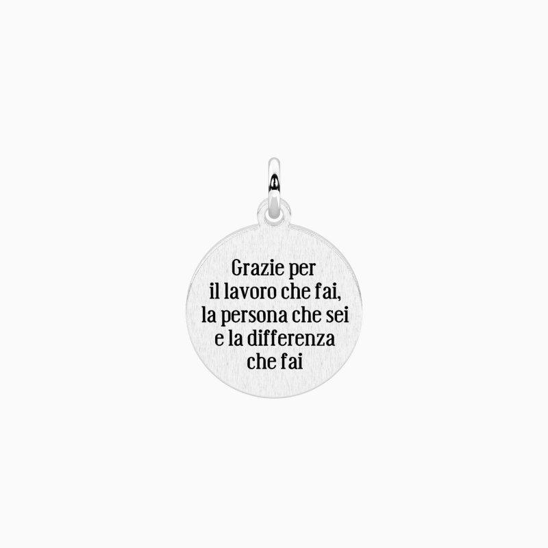 Kidult - Ciondolo Tondo - Frase Maestra - Acciaio