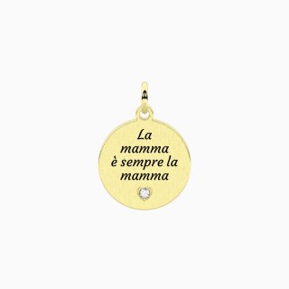 Kidult - Ciondolo Dorato - Frase La Mamma - Acciaio