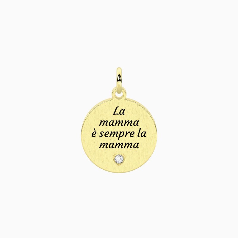 Kidult - Ciondolo Dorato - Frase La Mamma - Acciaio