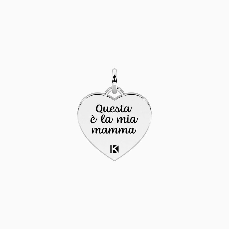 Kidult - Ciondolo Cuore - Acciaio Satinato - Cristallo