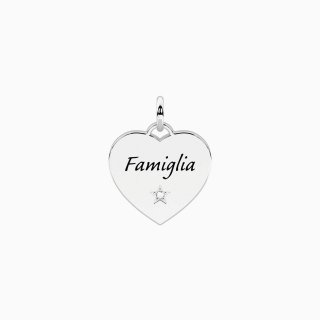 Kidult - Ciondolo Cuore Famiglia - Acciaio Satinato
