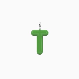 Kidult - Ciondolo Lettera T - Acciaio Smaltato Verde