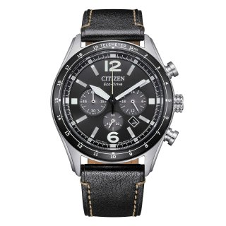 Citizen Aviator Crono - Eco Drive - Acciaio - Pelle