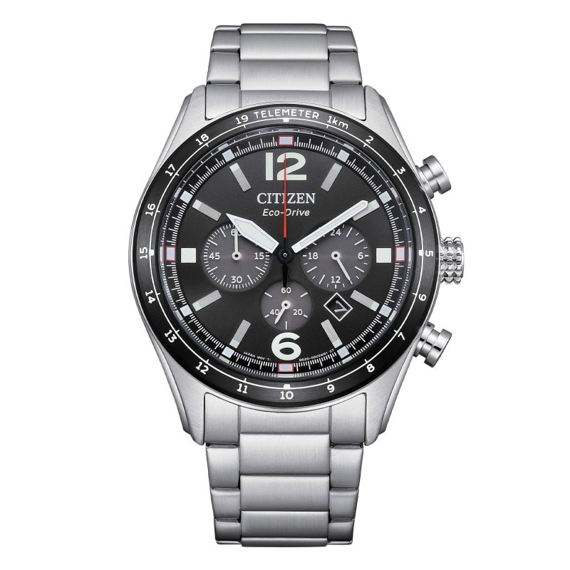 Citizen - Aviator Crono - Acciaio - Quadrante Nero