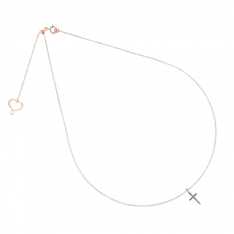 Maman Et Sophie - Girocollo Croce - Oro Rosa 18Kt
