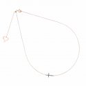 Maman Et Sophie - Girocollo Croce - Oro Rosa - Diamanti