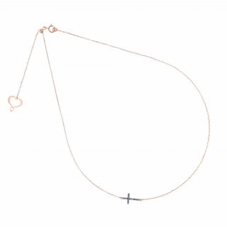 Maman Et Sophie - Girocollo Croce - Oro Rosa - Diamanti