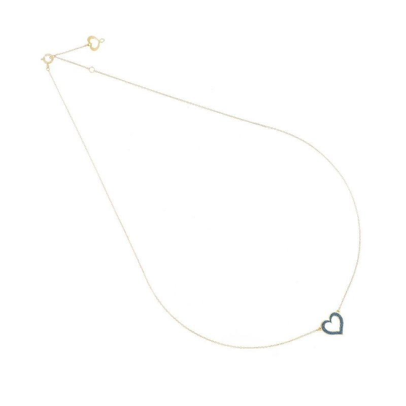Maman Et Sophie - Girocollo Cuore - Oro 18Kt - Polvere Blu