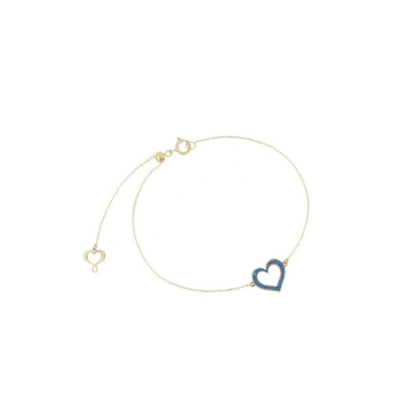 Maman Et Sophie - Bracciale Cuore - Oro 18Kt - Polvere Blu
