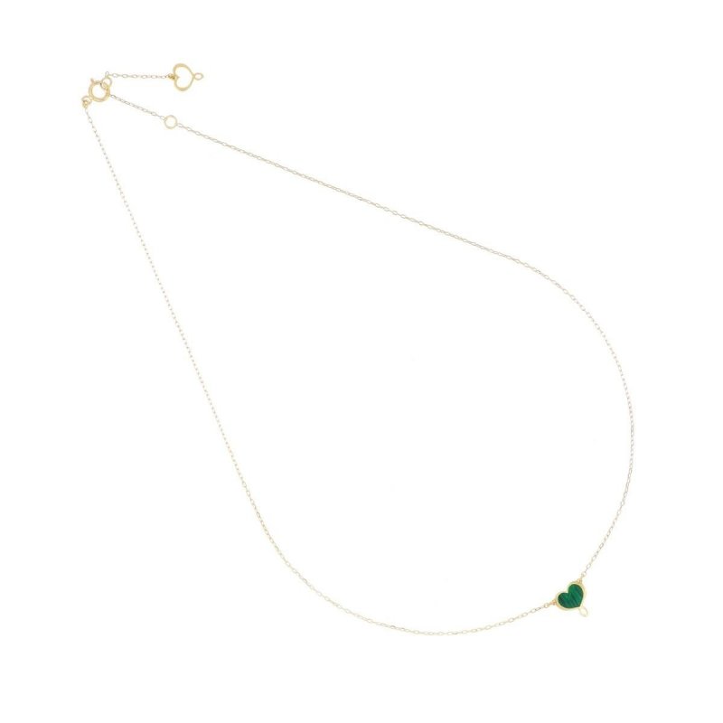 Maman Et Sophie - Girocollo Cuore Malachite - Oro 18Kt