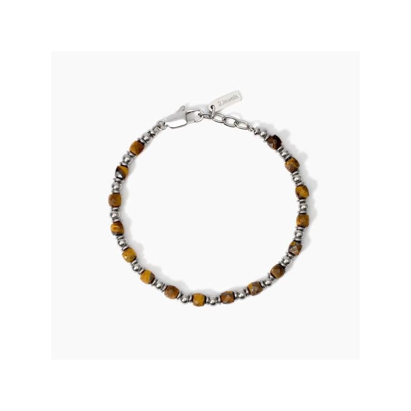2 Jewels - Bracciale In Acciaio - Occhio Di Tigre Uomo