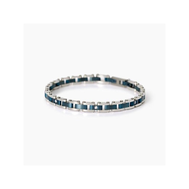 2 Jewels - Bracciale In Acciaio - Pvd Blu - Cristalli