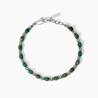 2 Jewels - Bracciale In Acciaio - Malachite Sintetica