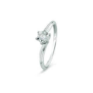 Bliss - Anello In Oro Bianco - Diamante Rotondo