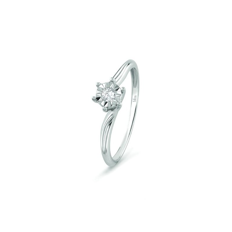 Bliss - Anello In Oro Bianco - Diamante Rotondo