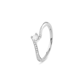 Bliss - Anello In Platino - Diamante Rotondo - Eleganza