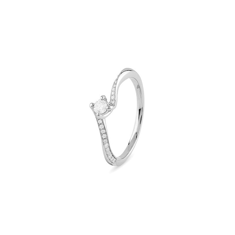Bliss - Anello In Platino - Diamante Rotondo - Eleganza
