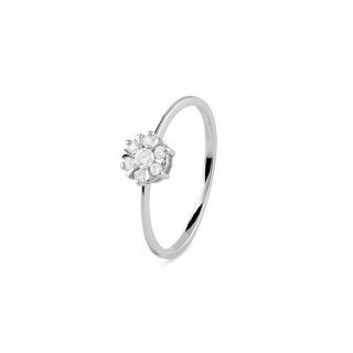 Bliss - Anello In Oro Bianco - Diamante Rotondo