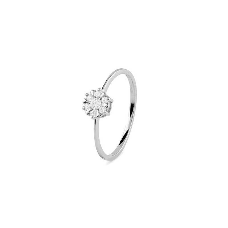 Bliss - Anello In Oro Bianco - Diamante Rotondo