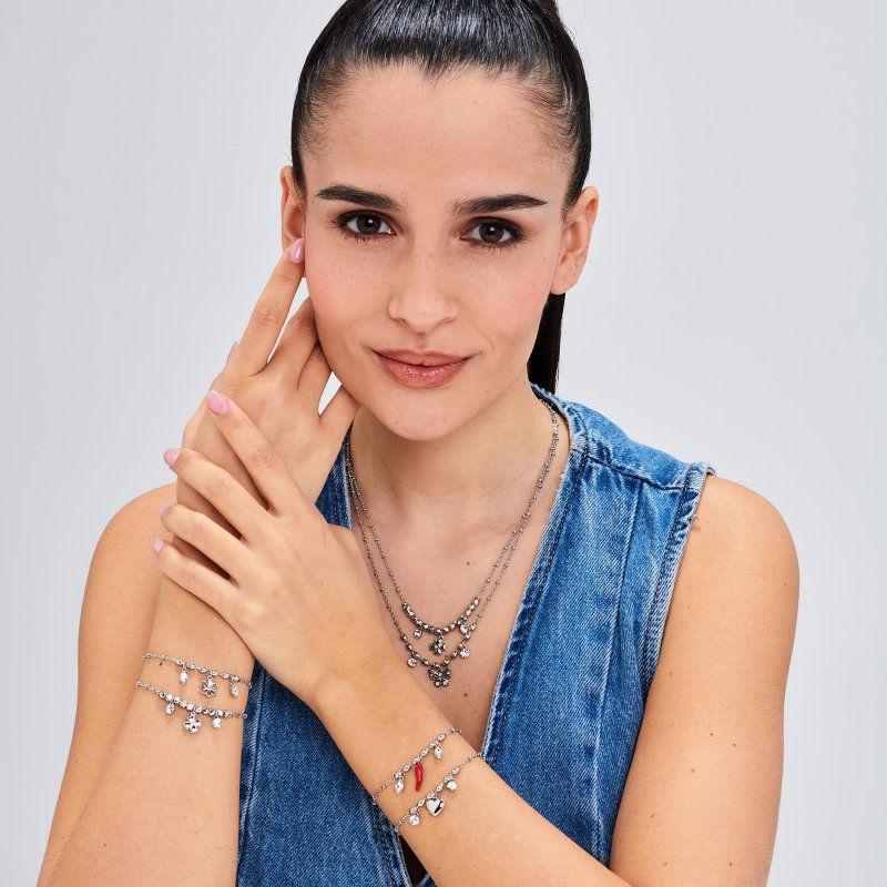 Brosway - Collana Chakra Simboli - Acciaio - Cristalli