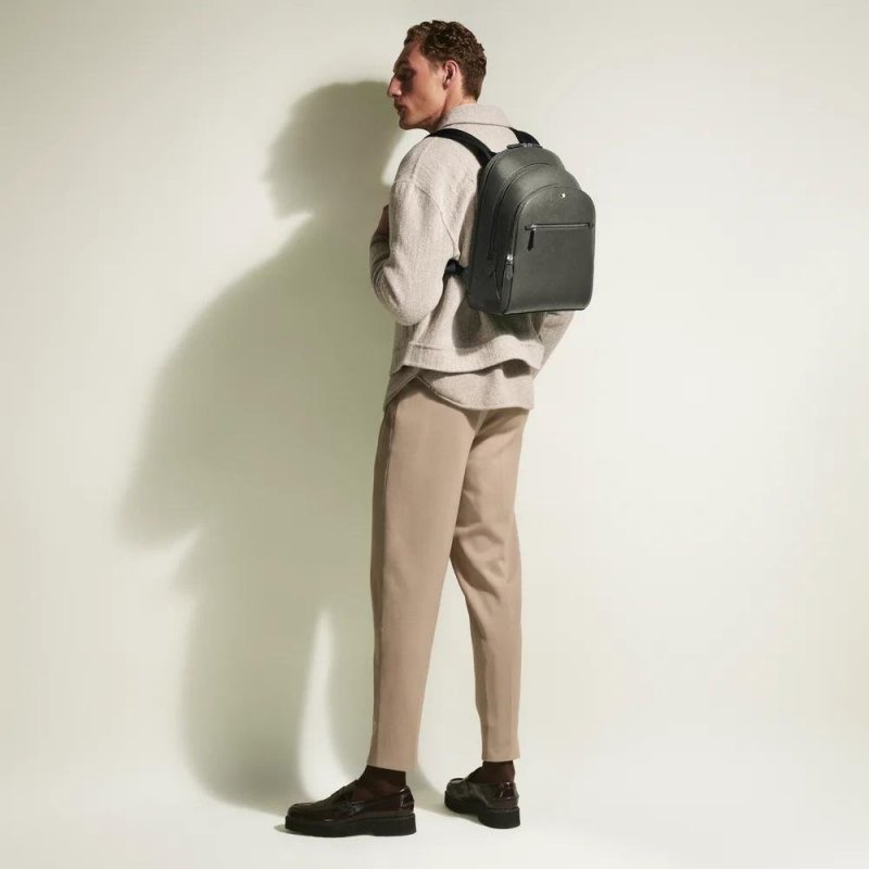 Montblanc - Zaino Medio - Pelle Saffiano - Grigio Medio