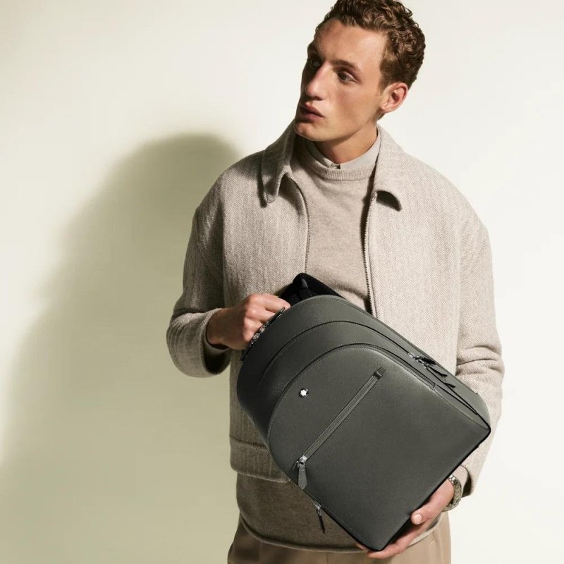 Montblanc - Zaino Medio - Pelle Saffiano - Grigio Medio