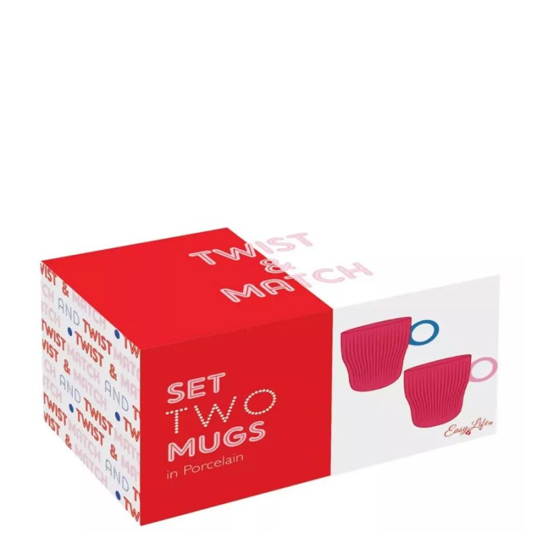 Easy Life - Set 2 Mug Twist And Match Red - Porcellana