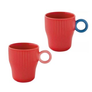 Easy Life - Set 2 Mug Twist And Match Red - Porcellana