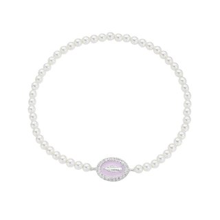 Amen - Bracciale Perle - Zirconi Bianchi - Smalto Rosa