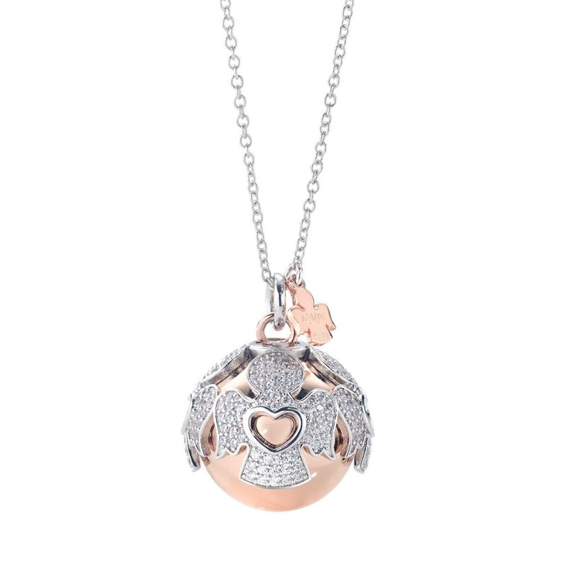 Amen - Collana Chiama Angeli - Argento - Zirconi Bianchi