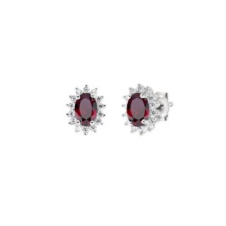 Amen - Orecchini Royal Lady Mini - Zircone Rosso