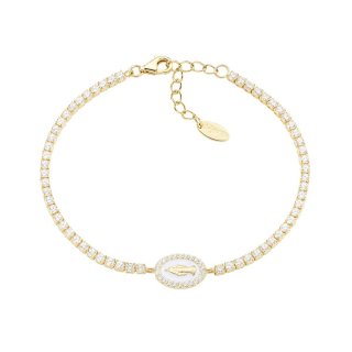 Amen - Bracciale Tennis Dorato - Zirconi Bianchi - Donna
