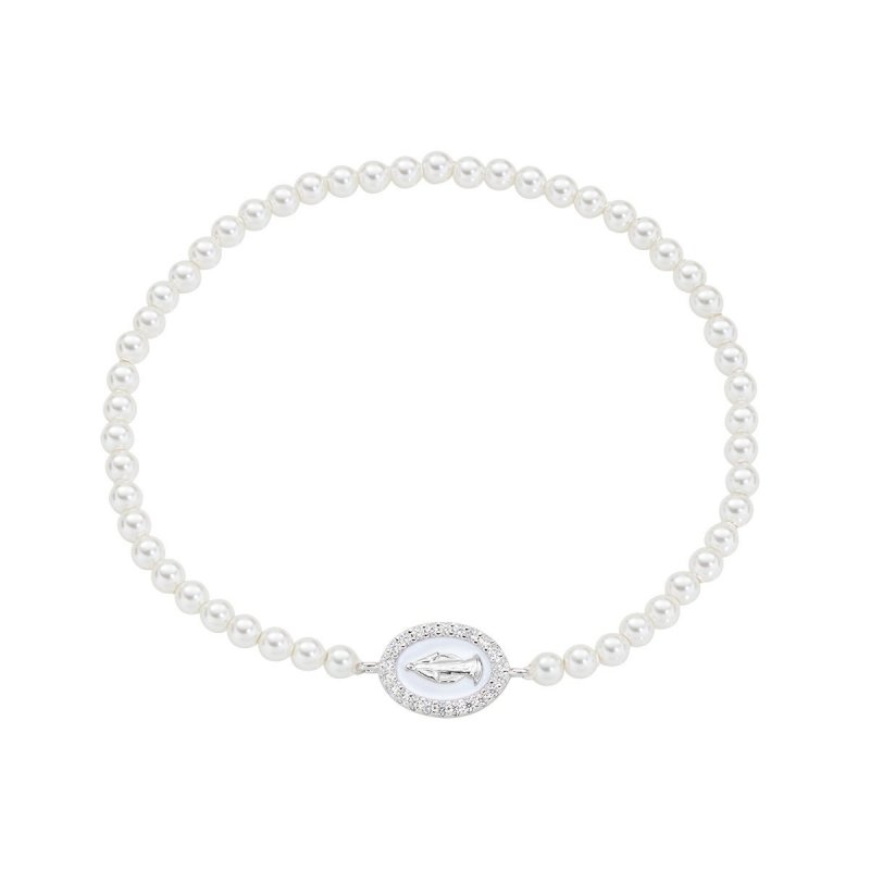 Amen - Bracciale Di Perle - Donna - Smalto Bianco