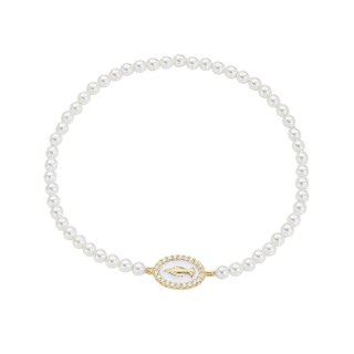 Amen - Bracciale Perle - Dorato - Zirconi Bianchi
