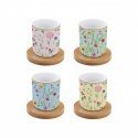Easy Life - Set 4 Bicchierini Caffè - Bamboo - Meadow Flowers