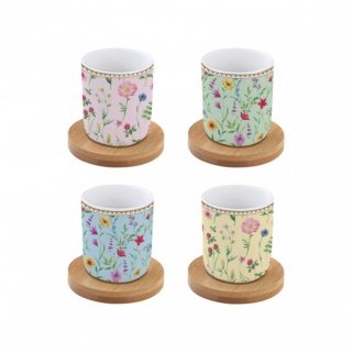 Easy Life - Set 4 Bicchierini Caffè - Bamboo - Meadow Flowers