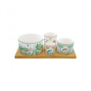Easy Life - Set Aperitivo Bamboo - 4 Ciotole - Porcellana