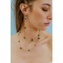 Orecchini Argento 925‰ Con Agata, Giada E Quarzo Colorati