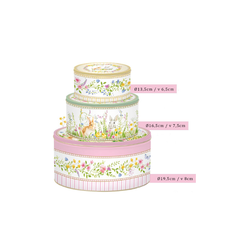 Easy Life - Set 3 Scatole Latta - Happy Easter - Decorazioni